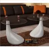Image de vidaXL Table basse et dessus de table Verre rond Blanc brillant 2 pcs