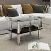 Image de vidaXL Table basse avec 2 étagères Verre