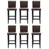 Image de vidaXL Tabourets de bar lot de 6 marron foncé similicuir