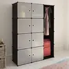 Image de vidaXL Armoire modulaire 9 compartiments noir et blanc 109x36,5x143 cm