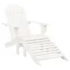 Image de vidaXL Chaise de jardin avec pouf Bois Blanc