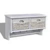 Image de vidaXL Porte-manteau Blanc 60x23,5x33 cm Bois de Paulownia