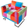Image de vidaXL Fauteuil Cube avec Design de Patchwork Tissu Chambre à Coucher Salon