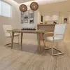 Image de vidaXL Chaises à manger cantilever lot de 2 blanc similicuir