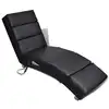 Image de vidaXL Chaise longue de massage Noir Similicuir