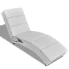 Image de vidaXL Chaise longue de massage Blanc Similicuir
