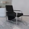 Image de vidaXL Fauteuil avec pieds chromés Noir Similicuir
