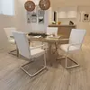 Image de vidaXL Chaises à manger cantilever lot de 4 blanc similicuir