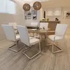 Image de vidaXL Chaises à manger cantilever lot de 6 blanc similicuir