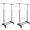 Image de vidaXL Porte-manteaux réglables 2 pcs 1 rail d'accrochage