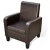 Image de vidaXL Fauteuil Marron Similicuir