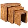 Image de vidaXL Table gigogne 3 pcs Bois massif de manguier