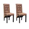 Image de vidaXL Chaises à manger lot de 2 marron similicuir