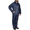 Image de vidaXL Combinaison de pluie avec capuche 2 pcs Hommes Bleu marine XL