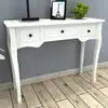 Image de vidaXL Table de console et coiffeuse avec 3 tiroirs Blanc