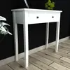 Image de vidaXL Table de console et coiffeuse avec 2 tiroirs Blanc