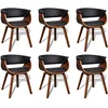Image de vidaXL Chaises à Manger Lot de 6 Bois courbé et Similicuir