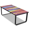 Image de vidaXL Table basse avec impression d'arc-en-ciel Dessus en verre