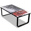 Image de vidaXL Table basse avec impression de cabine téléphonique Dessus verre