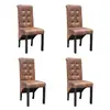 Image de vidaXL Chaises à manger lot de 4 marron similicuir