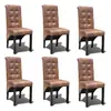 Image de vidaXL Chaises à manger lot de 6 marron similicuir