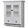 Image de Armoire de cuisine murale avec porte en verre Blanc Bois