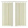 Image de vidaXL 2 pcs Rideau à Passant Micro Satin Crème 140 x 245 cm