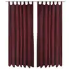 Image de vidaXL 2 pcs Rideau à Passant Micro Satin Bordeaux 140 x 175 cm