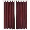 Image de vidaXL 2 pcs Rideau à Passant Micro Satin Bordeaux 140 x 245 cm