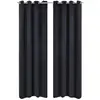 Image de vidaXL 2 pcs Rideau Blackout Occultant Noir avec  illets en métal 135x245cm