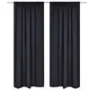 Image de vidaXL 2 pcs Rideau Blackout Occultant Noir Tête à Fente 135 x 245 cm