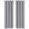 Image de vidaXL 2 pcs Rideau Blackout Occultant Gris avec  illets en métal 135x245cm