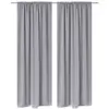 Image de vidaXL Rideaux occultants à fentes 2 pcs Gris 135 x 245 cm