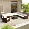Image de vidaXL Salon de jardin 12 pcs avec coussins Résine tressée Marron