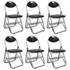 Image de vidaXL Chaises pliantes 6 pièces en similicuir noir et acier