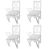 Image de vidaXL Chaises à manger lot de 4 blanc bois de pin