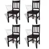Image de vidaXL Chaises à manger lot de 4 marron foncé pinède