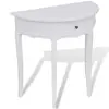 Image de vidaXL Table console avec tiroir Demi-ronde Blanc