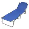 Image de vidaXL Chaise longue pliable acier enduit de poudre bleu