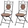 Image de vidaXL Chaises pliables de bistro 2 pcs Céramique Terre cuite