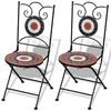 Image de vidaXL Chaises pliantes, lot de 2, en céramique terracotta et blanche