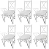 Image de vidaXL Chaises à manger lot de 6 blanc pinède