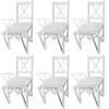 Image de vidaXL Chaises à manger lot de 6 blanc pinède