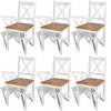 Image de vidaXL Chaises à manger lot de 6 blanc pinède