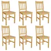 Image de vidaXL Chaises à manger lot de 6 pinède