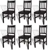 Image de vidaXL Chaises à manger lot de 6 marron foncé pinède