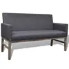 Image de vidaXL Banc avec coussin rembourré tissu hévéa gris foncé