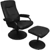 Image de vidaXL Fauteuil TV avec repose-pied Noir Similicuir