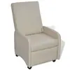 Image de vidaXL Fauteuil pliable crème similicuir