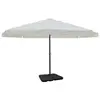 Image de vidaXL Parasol de jardin avec base portable aluminium blanc